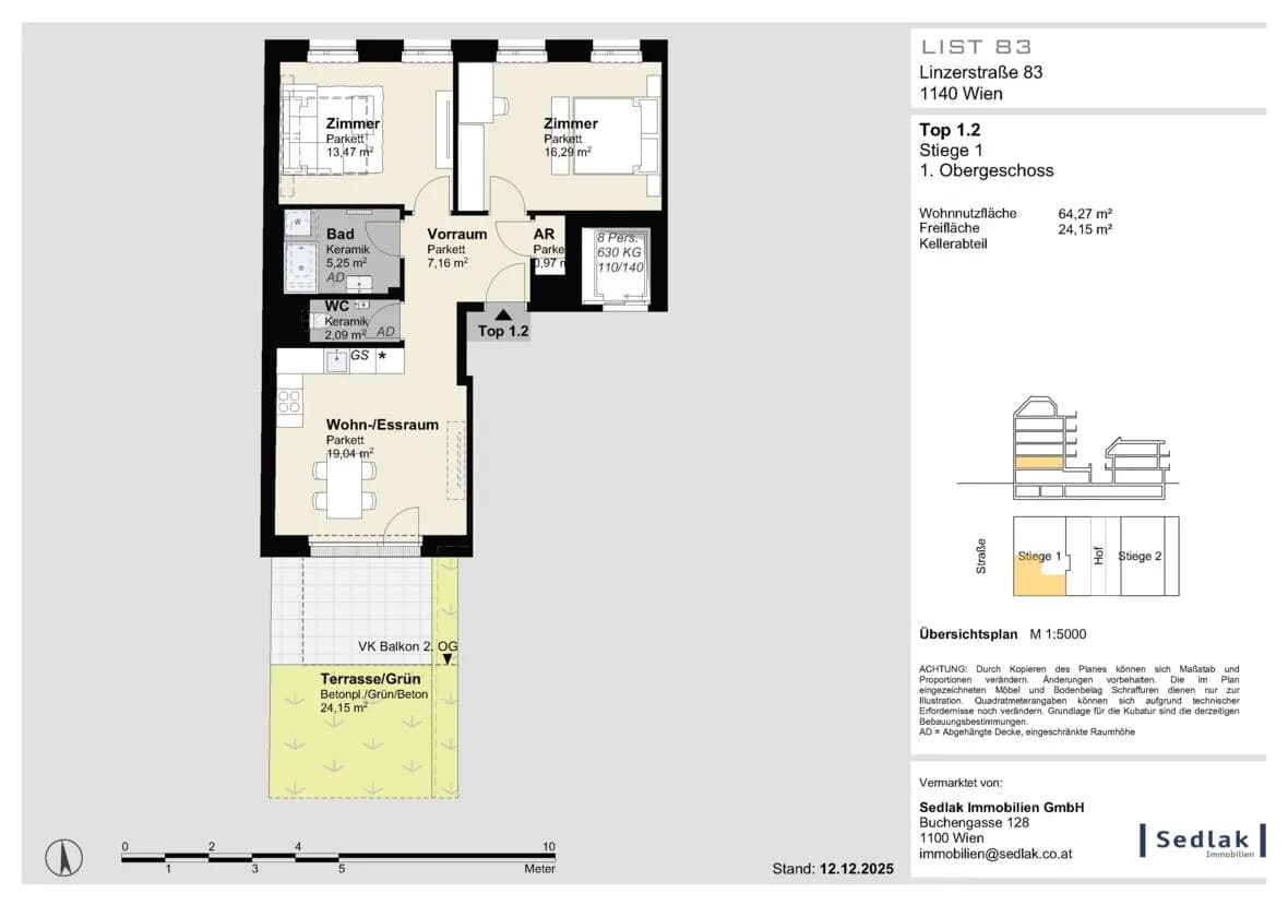 3-Zimmer-Wohnung kaufen in Wien – 64,27 m², € 450.000 – Bild 3 von 6