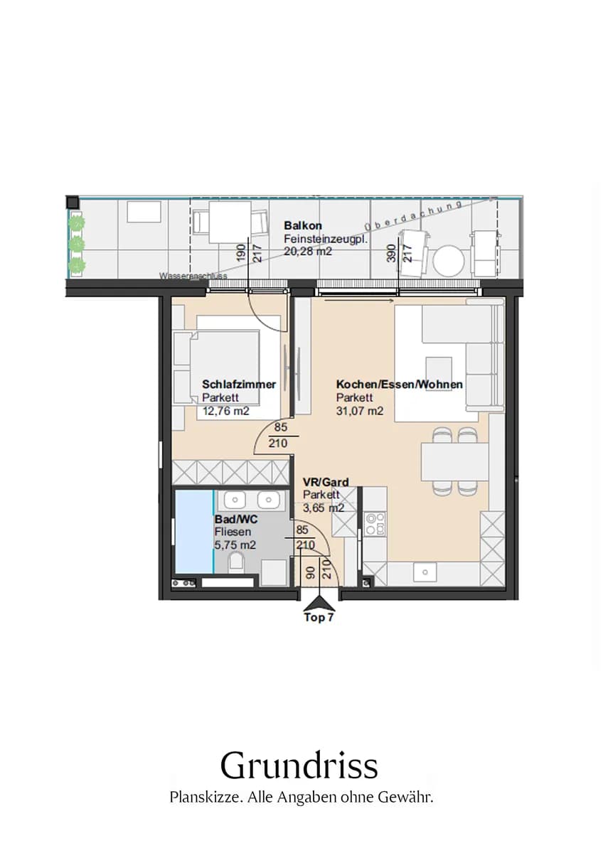 2-Zimmer-Wohnung kaufen in Mödling – 53 m², € 349.000 – Bild 8 von 8