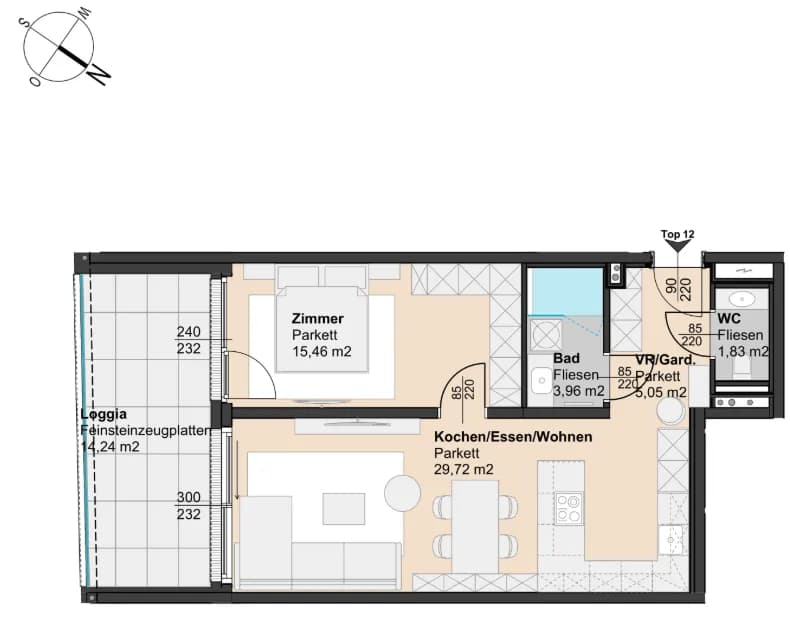 2-Zimmer-Wohnung kaufen in Mödling – 57 m², € 483.500 – Bild 10 von 10