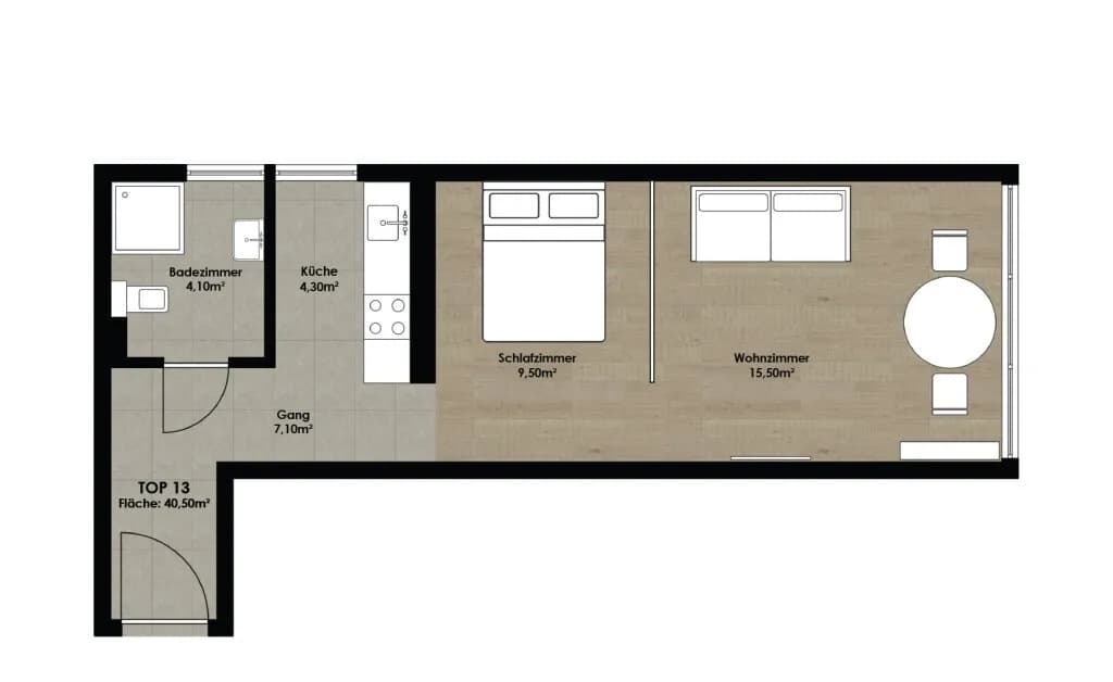 1-Zimmer-Wohnung mieten in Wien – 42 m², € 1.200 – Bild 15 von 15