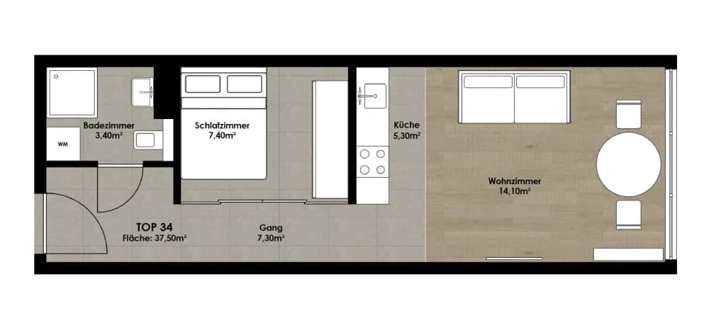 2-Zimmer-Wohnung mieten in Wien – 40 m², € 1.850 – Bild 16 von 16