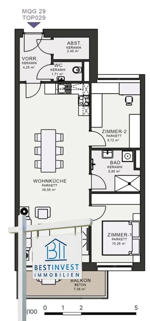 3-Zimmer-Wohnung mieten in Graz – 72,76 m², € 1.081 – Bild 11 von 11