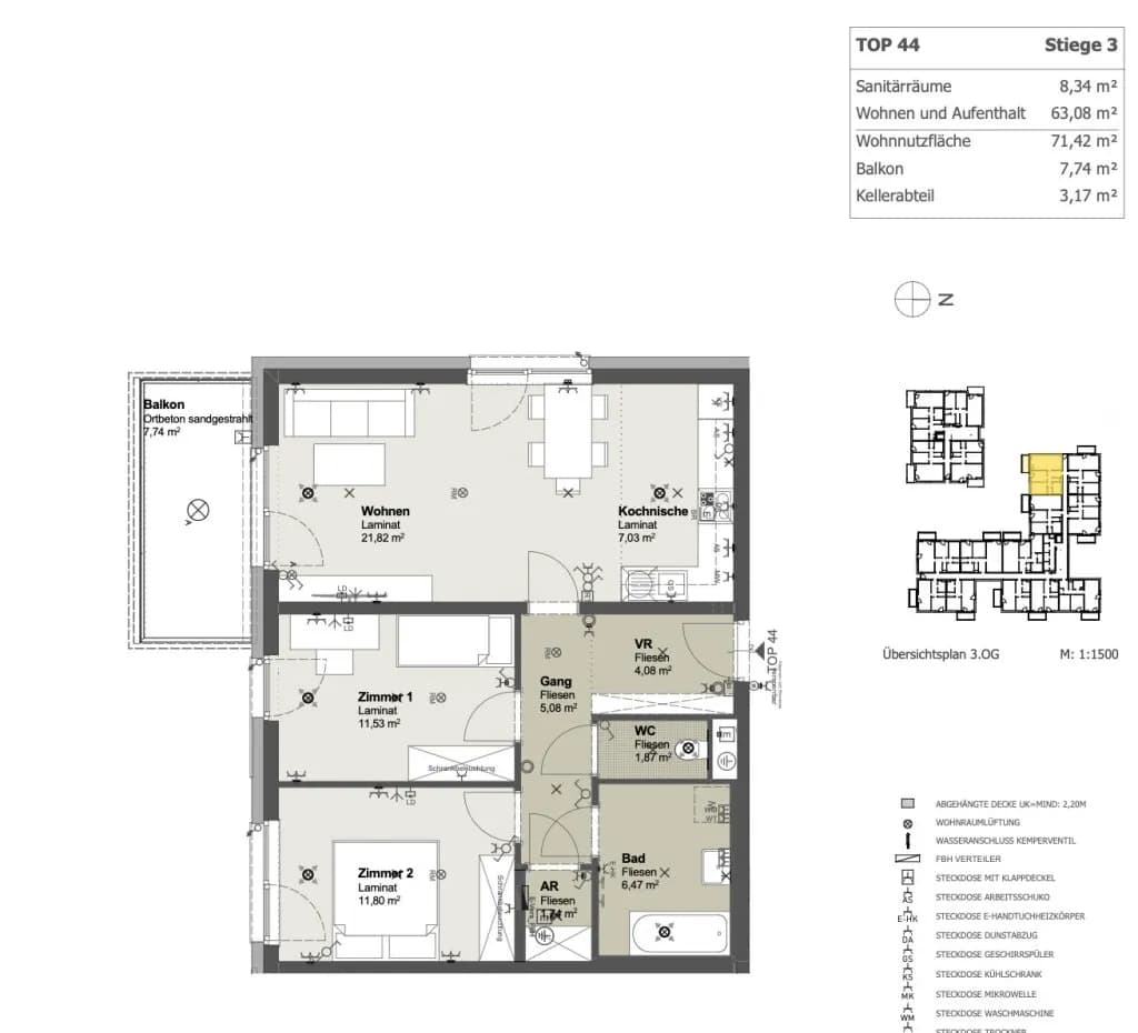 3-Zimmer-Wohnung mieten in Sankt Pölten – 71,51 m², € 903 – Bild 7 von 7