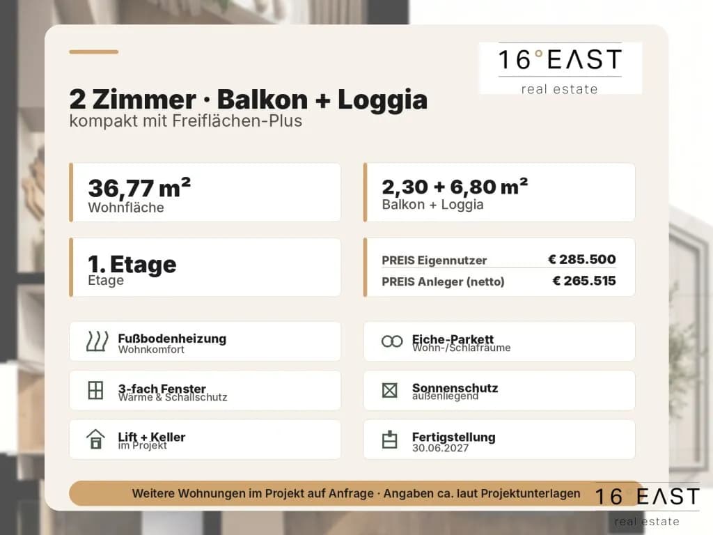 2-Zimmer-Wohnung kaufen in Wien – 36,77 m², € 265.515 – Bild 5 von 9