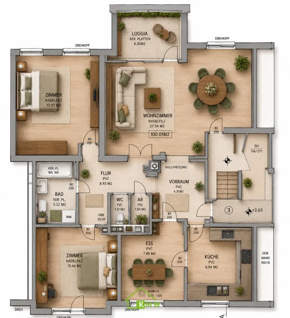 3-Zimmer-Wohnung kaufen in Tulln – 100,01 m², € 380.000 – Bild 10 von 11