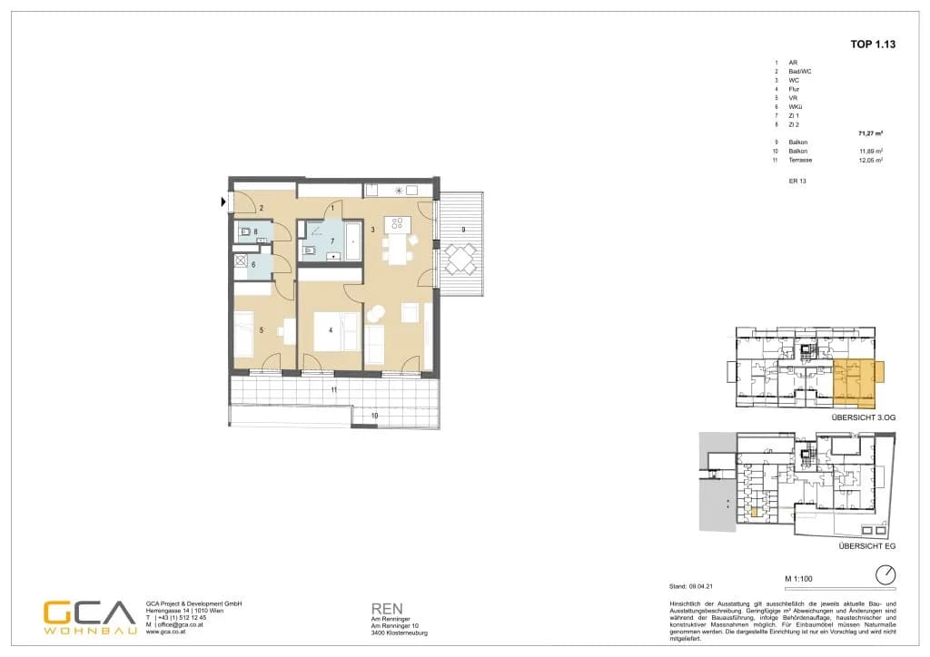 3-Zimmer-Wohnung kaufen in Tulln – 71,27 m², € 545.000 – Bild 17 von 17
