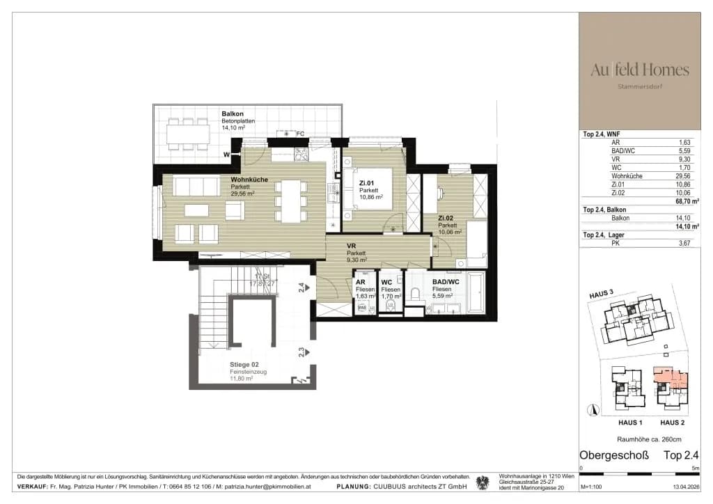 3-Zimmer-Wohnung kaufen in Wien – 69 m², € 535.000 – Bild 8 von 8