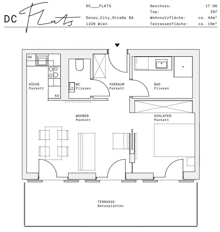 2-Zimmer-Wohnung mieten in Wien – 44,57 m², € 1.595 – Bild 14 von 15
