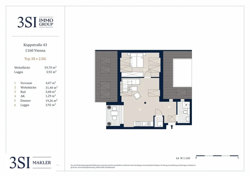 2-Zimmer-Wohnung kaufen in Wien – 59,7 m², € 452.000 – Bild 13 von 13