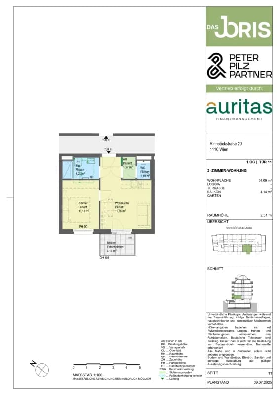 2-Zimmer-Wohnung kaufen in Wien – 34,09 m², € 225.300 – Bild 6 von 6