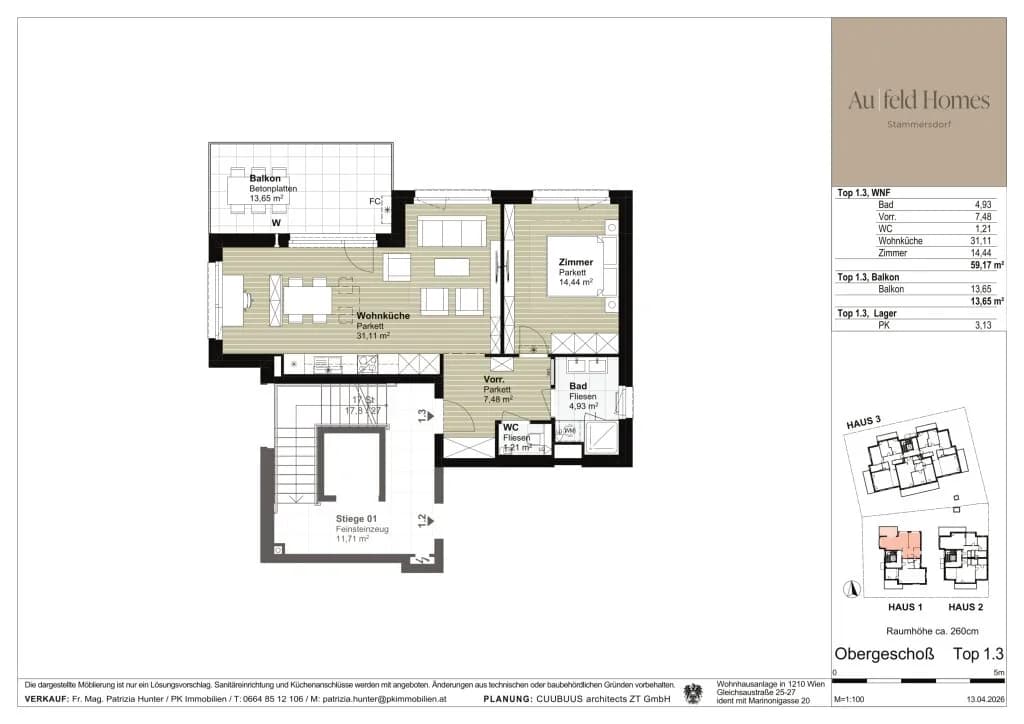 2-Zimmer-Wohnung kaufen in Wien – 59 m², € 465.000 – Bild 8 von 8