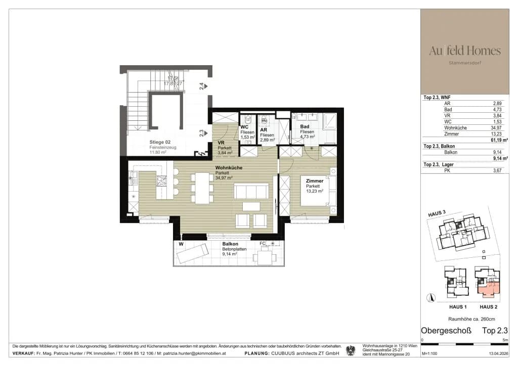 2-Zimmer-Wohnung kaufen in Wien – 61 m², € 467.000 – Bild 8 von 8