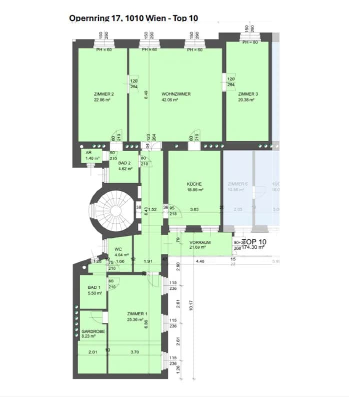 4-Zimmer-Wohnung mieten in Wien – 174,3 m², € 4.629 – Bild 15 von 15