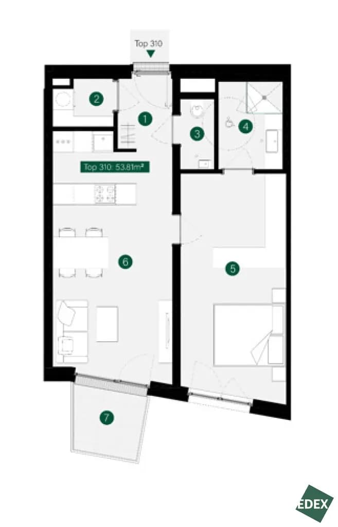 2-Zimmer-Wohnung mieten in Tulln – 55 m², € 1.079 – Bild 16 von 16