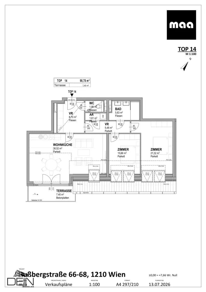 3-Zimmer-Wohnung kaufen in Wien – 99,54 m², € 621.000 – Bild 4 von 4