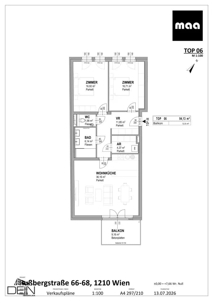 3-Zimmer-Wohnung kaufen in Wien – 94,33 m², € 555.000 – Bild 5 von 5