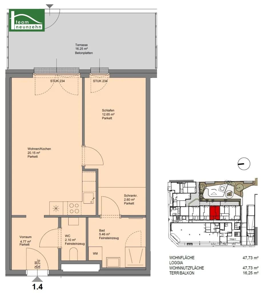 2-Zimmer-Wohnung mieten in Sankt Pölten – 48,62 m², € 749 – Bild 20 von 20