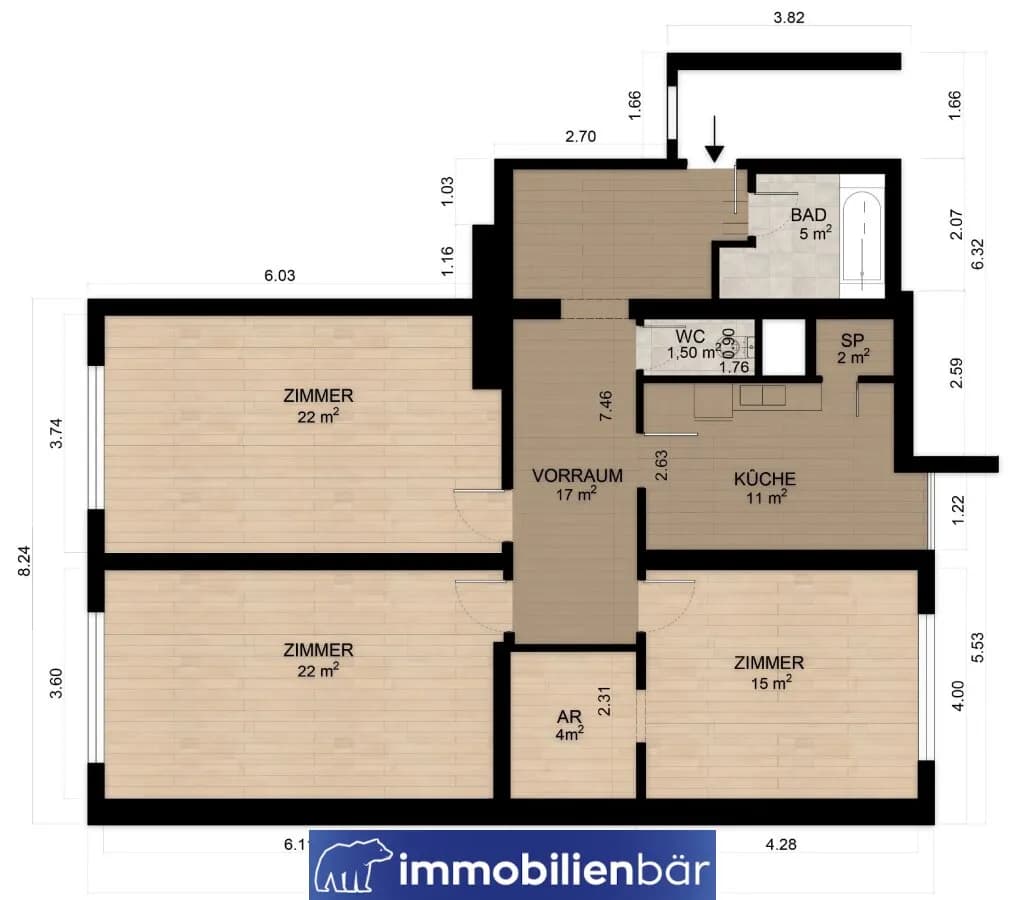3-Zimmer-Wohnung mieten in Wels – 100 m², € 1.117 – Bild 25 von 27