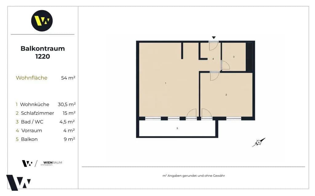 2-Zimmer-Wohnung kaufen in Wien – 54 m², € 299.000 – Bild 13 von 13