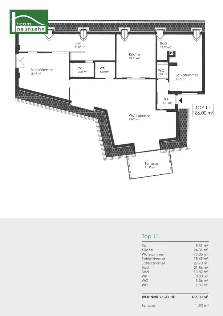 3-Zimmer-Wohnung mieten in Wien – 186 m², € 3.263 – Bild 24 von 24
