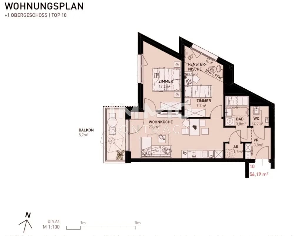 3-Zimmer-Wohnung kaufen in Wien – 56,19 m², € 359.500 – Bild 7 von 7