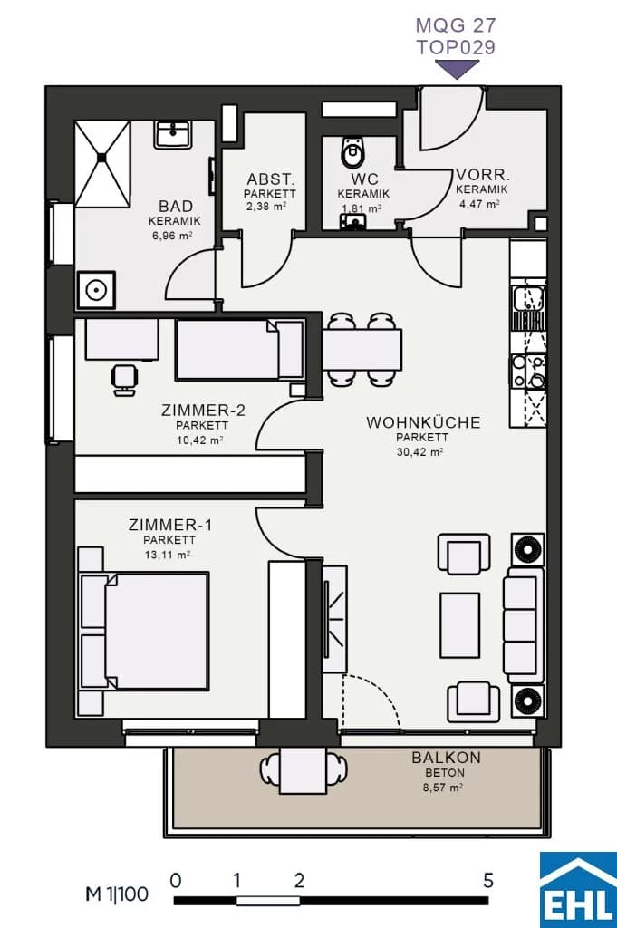 3-Zimmer-Wohnung mieten in Graz – 69,31 m², € 1.066 – Bild 7 von 7