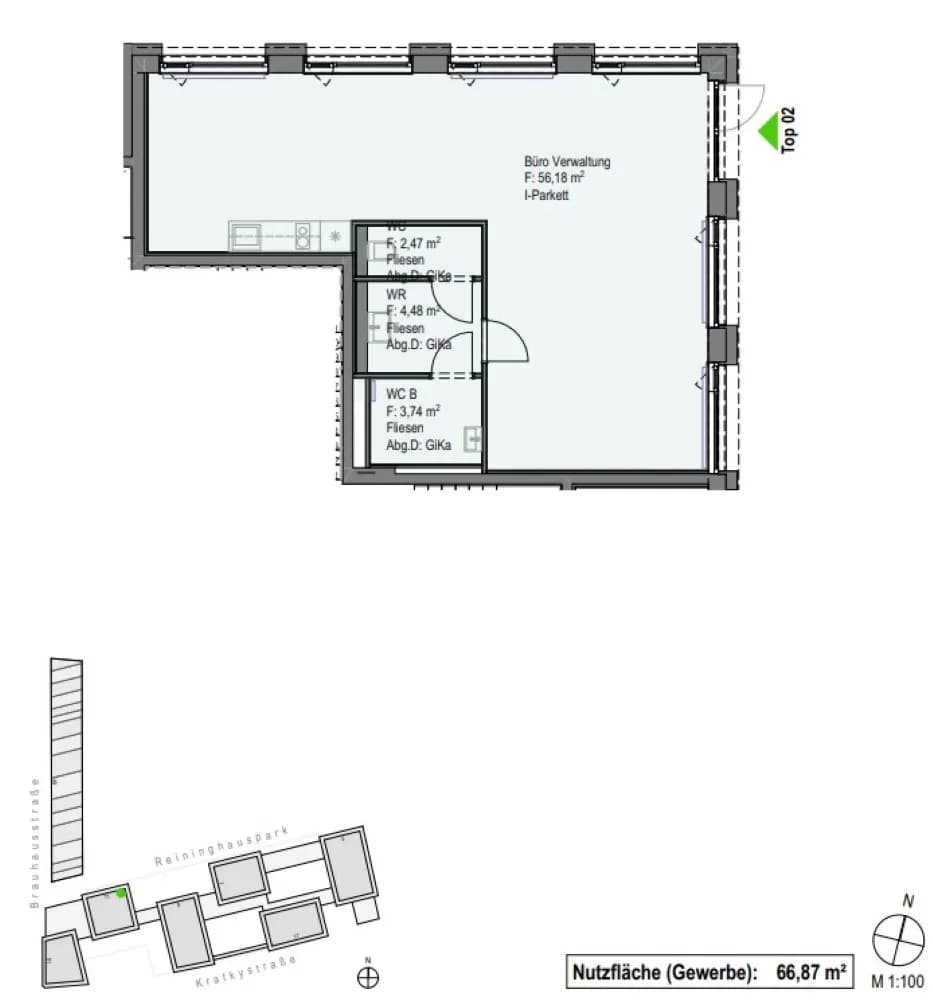 1-Zimmer-Immobilie mieten in Graz – 66,87 m², € 962 – Bild 3 von 4