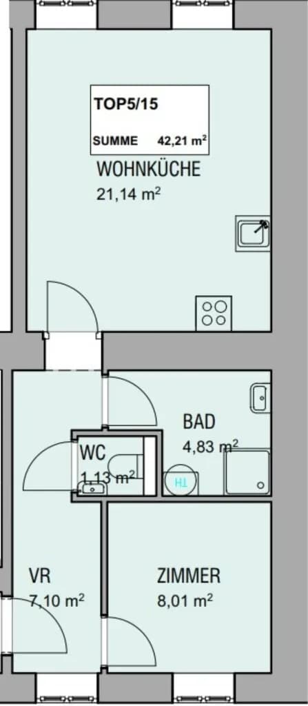 2-Zimmer-Wohnung kaufen in Wien – 42,11 m², € 209.000 – Bild 12 von 12