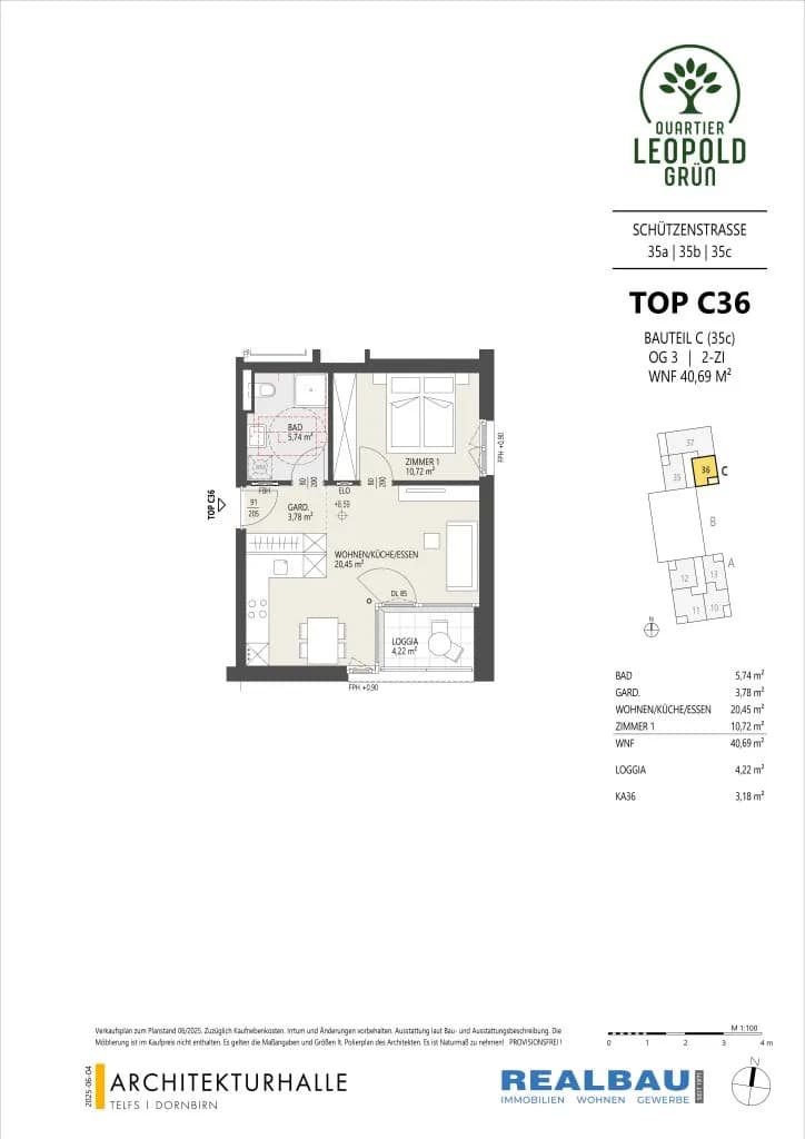 2-Zimmer-Wohnung kaufen in Innsbruck – 40,69 m², € 359.000 – Bild 2 von 6