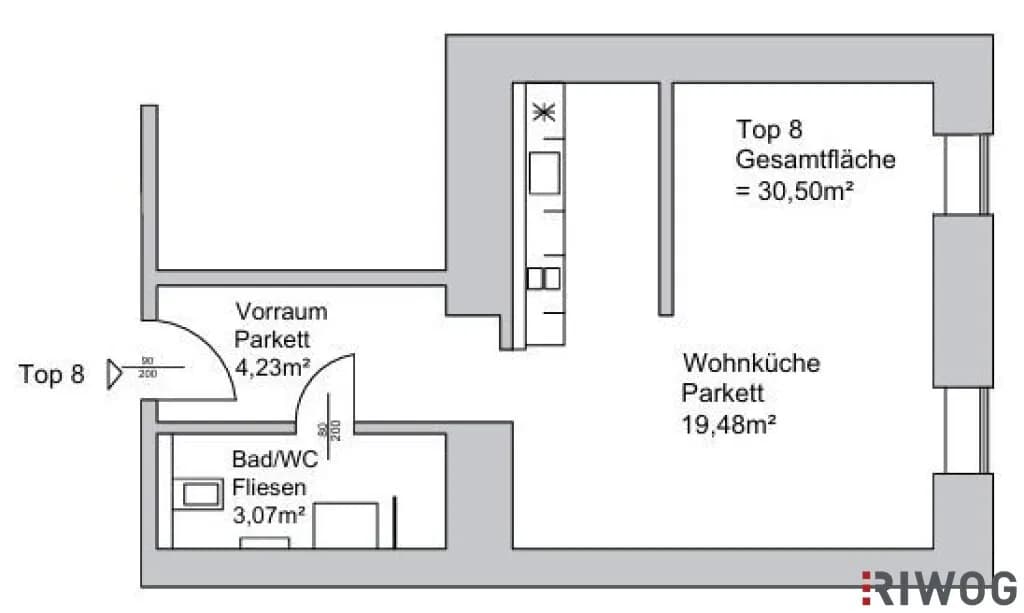 1-Zimmer-Wohnung kaufen in Wien – 30,5 m², € 129.000 – Bild 3 von 3