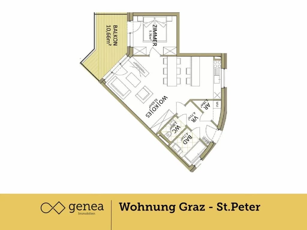 Immobilie kaufen in Graz – 55,51 m², € 265.000 – Bild 3 von 17
