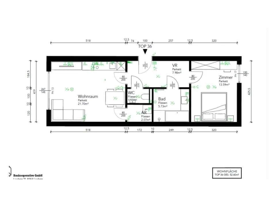 2-Zimmer-Wohnung mieten in Sankt Pölten Land – 52,6 m², € 596