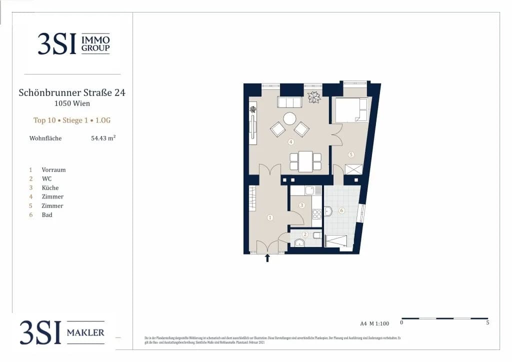 2-Zimmer-Wohnung kaufen in Wien – 54,28 m², € 425.000 – Bild 11 von 11
