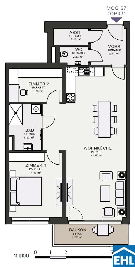 3-Zimmer-Wohnung mieten in Graz – 83,33 m², € 1.260 – Bild 7 von 7