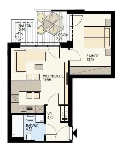 2-Zimmer-Wohnung kaufen in Wien – 44,6 m², € 449.600 – Bild 12 von 14