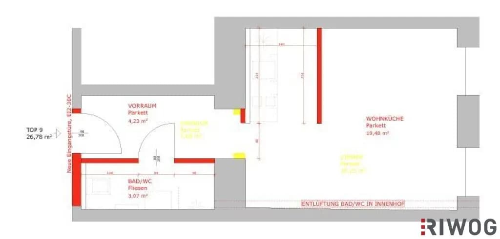 1-Zimmer-Wohnung kaufen in Wien – 26,78 m², € 119.000 – Bild 3 von 3