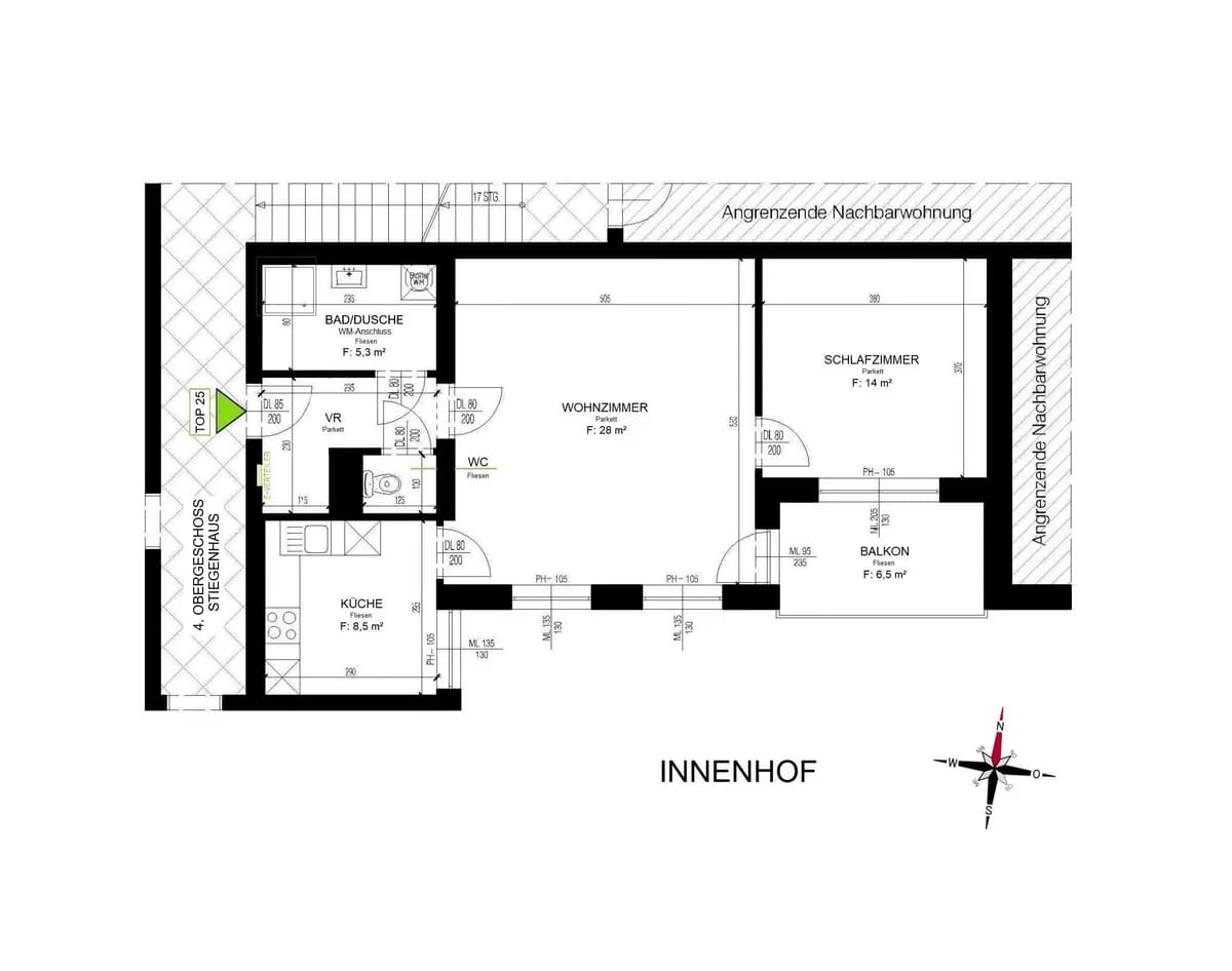 2-Zimmer-Wohnung mieten in Graz – 69 m², € 743 – Bild 2 von 14