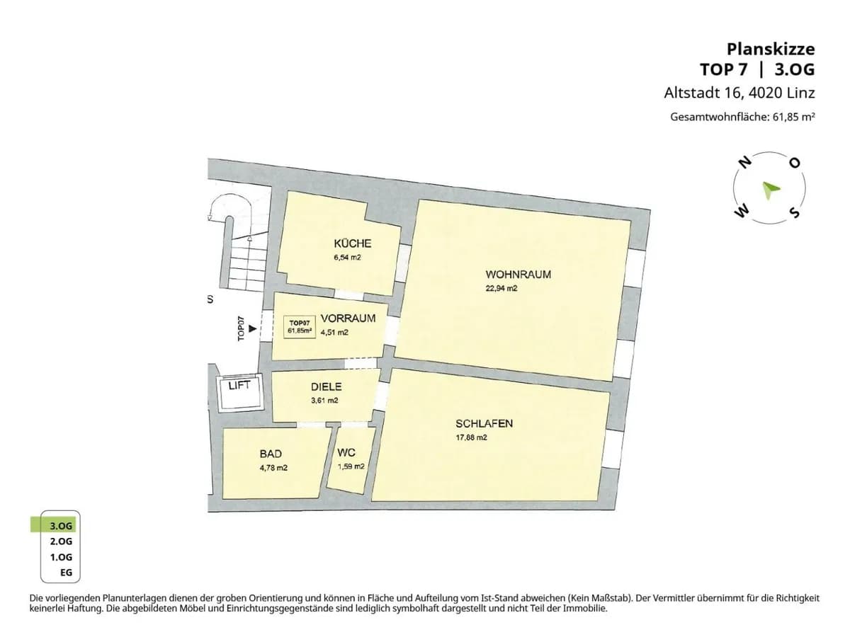2-Zimmer-Wohnung kaufen in Linz – 61,85 m², € 229.000 – Bild 13 von 13