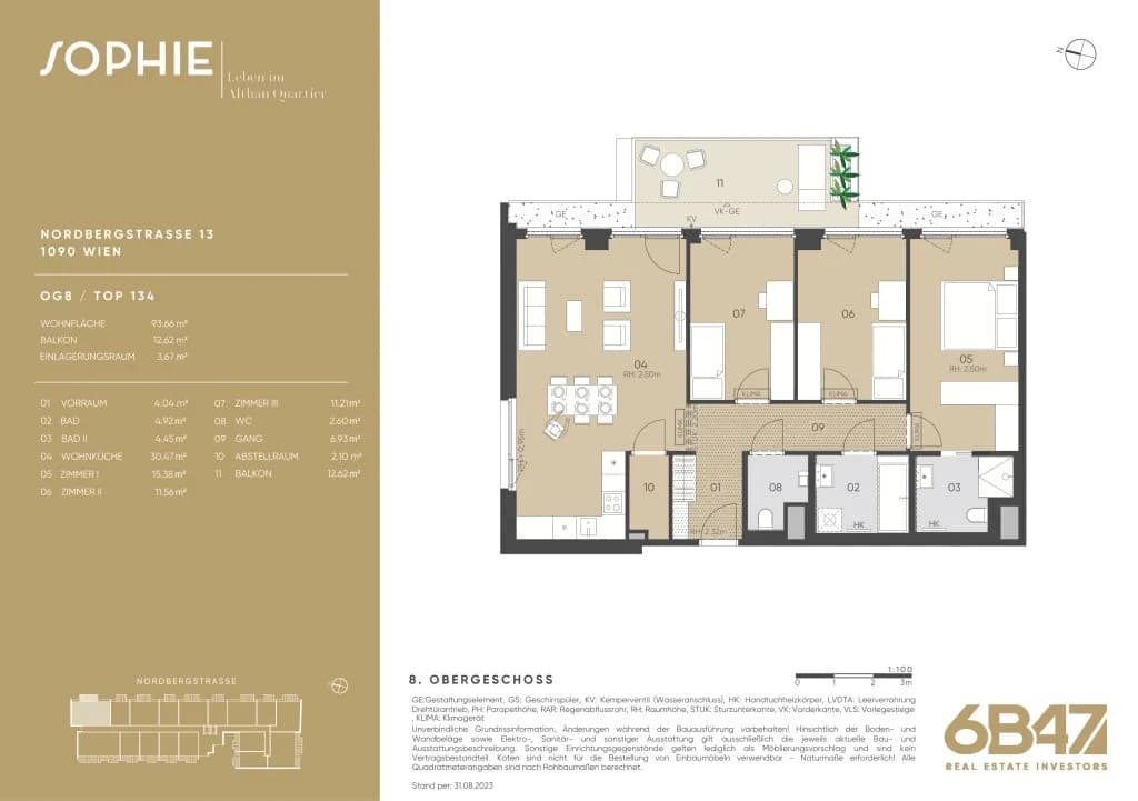 4-Zimmer-Wohnung kaufen in Wien – 93,66 m², € 1.164.000 – Bild 14 von 14