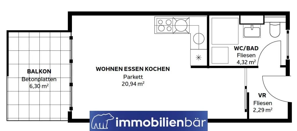 1-Zimmer-Wohnung kaufen in Linz – 27,55 m², € 149.000 – Bild 11 von 11