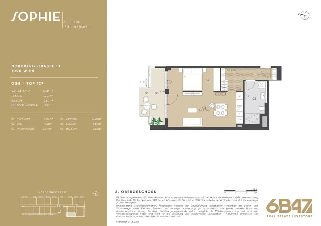 2-Zimmer-Wohnung kaufen in Wien – 46,83 m², € 622.400 – Bild 13 von 13