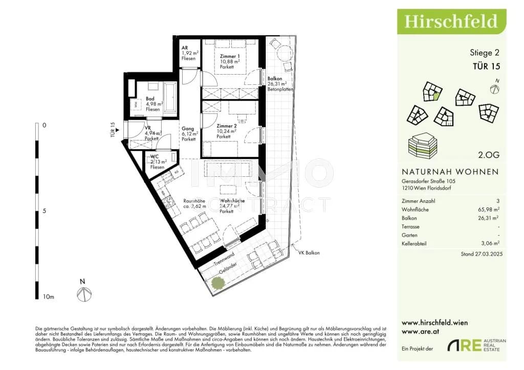 3-Zimmer-Wohnung kaufen in Wien – 65,98 m², € 397.000 – Bild 2 von 8