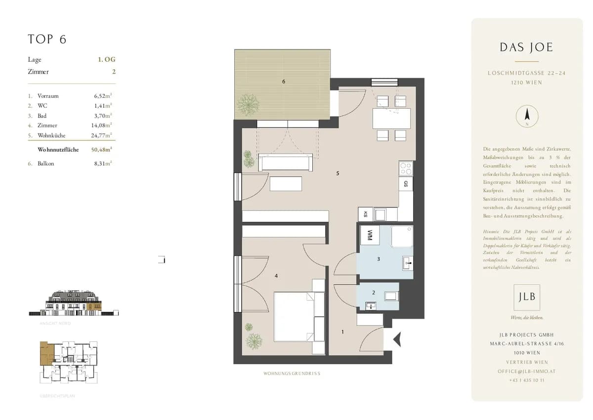 2-Zimmer-Wohnung kaufen in Wien – 50,5 m², € 337.000 – Bild 7 von 7