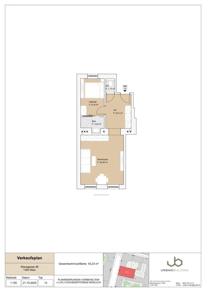 2-Zimmer-Wohnung kaufen in Wien – 44,08 m², € 239.000 – Bild 15 von 15