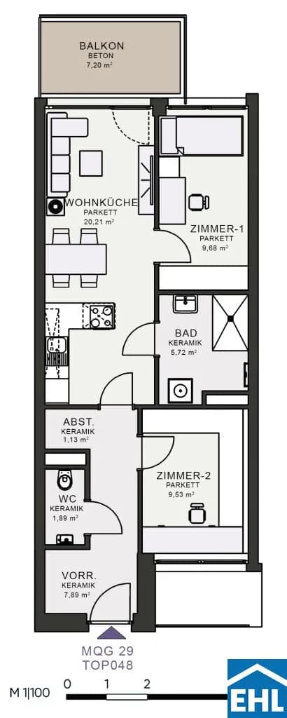 3-Zimmer-Wohnung mieten in Graz – 57,88 m², € 845 – Bild 7 von 7