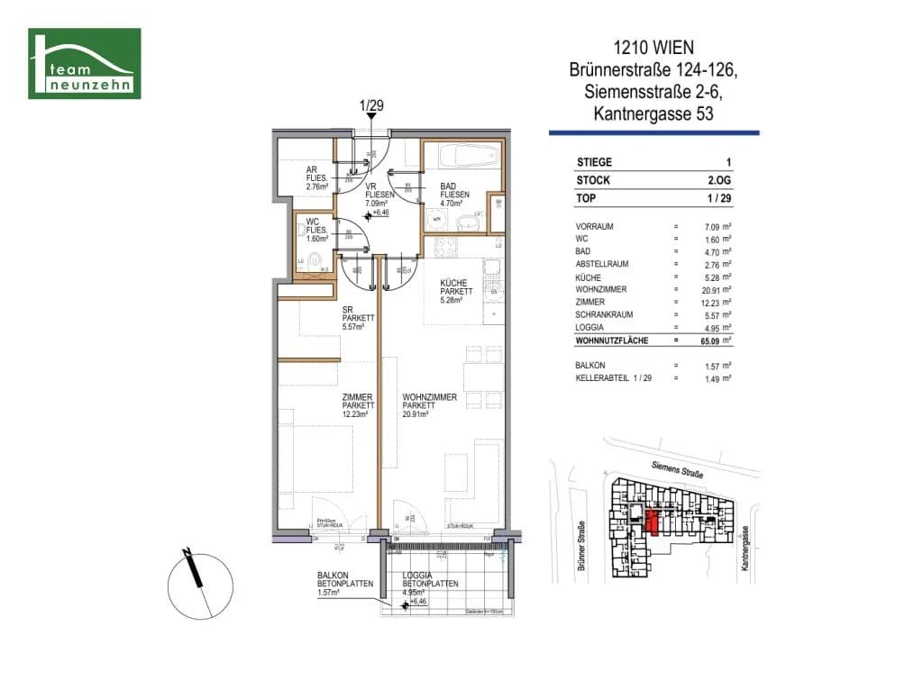 2-Zimmer-Wohnung mieten in Wien – 60,4 m², € 999 – Bild 22 von 22