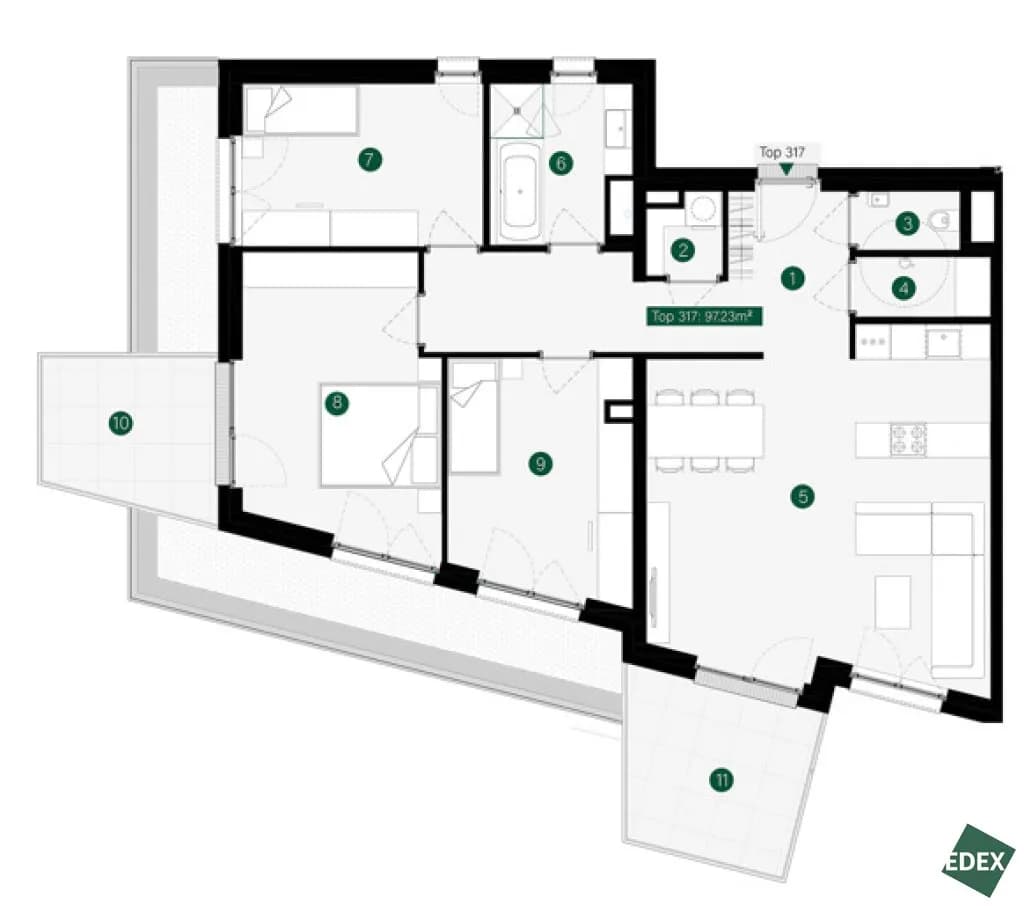 4-Zimmer-Wohnung mieten in Tulln – 97 m², € 1.799 – Bild 16 von 16