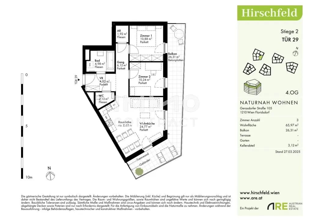 3-Zimmer-Wohnung kaufen in Wien – 65,97 m², € 399.000 – Bild 2 von 8