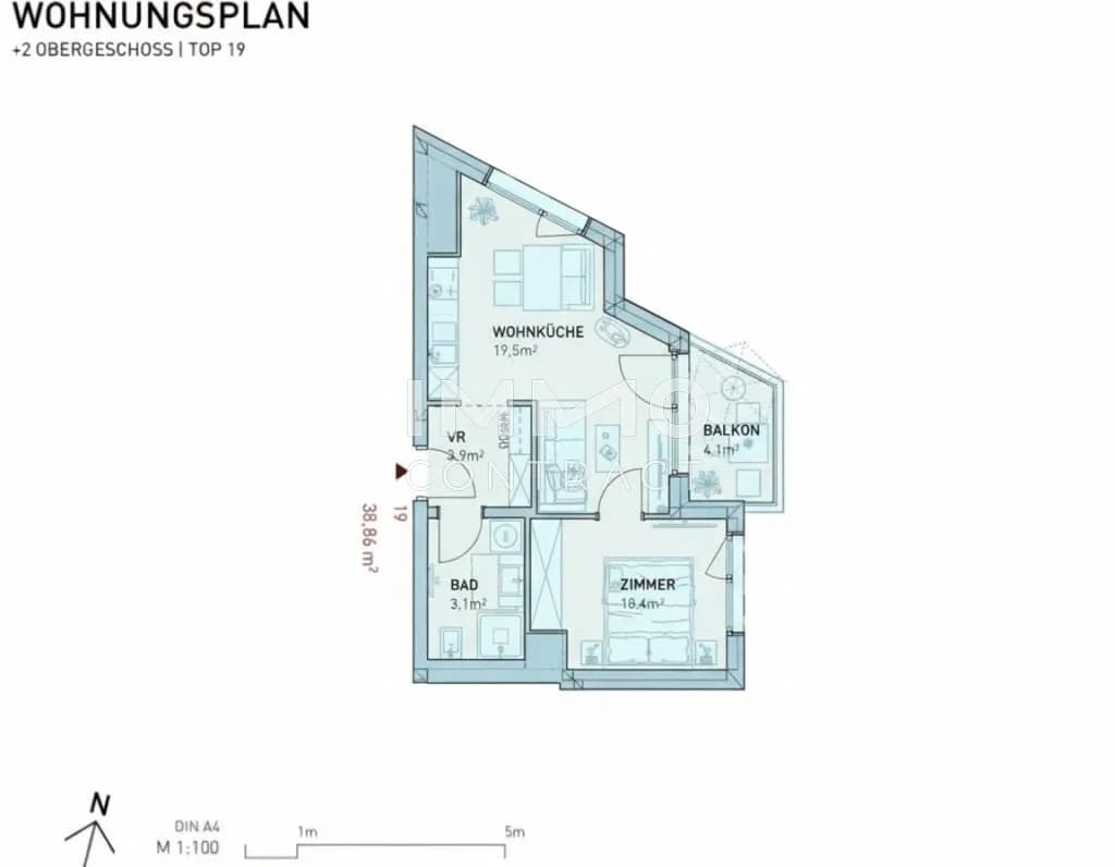2-Zimmer-Wohnung kaufen in Wien – 38,86 m², € 265.500 – Bild 8 von 8