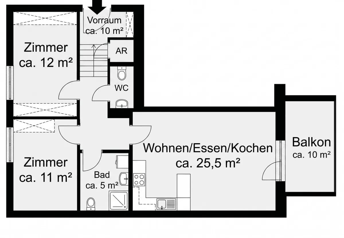 3-Zimmer-Wohnung kaufen in Graz – 65,7 m², € 219.000 – Bild 9 von 9
